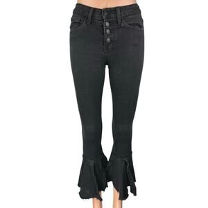 Flying Monkey Black Button Fly Flared Bootcut Bell Bottom Denim Jeans Size 24